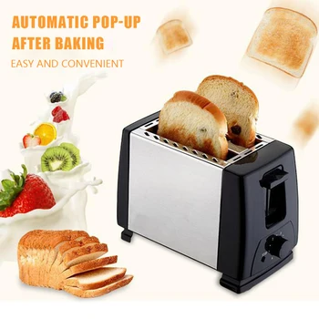 2 Plátky Automatický Rýchly Ohrev Chlieb Hriankovač Domov Raňajky Maker Stroj, Nerezový Hriankovač Rúra na Pečenie, Varenie EÚ a USA