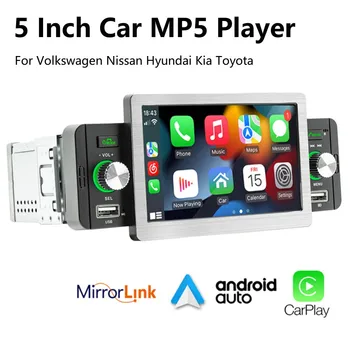 5 palcový Bluetooth autorádio 1 DIN Auto Stereo Bluetooth Auto MP5 Prehrávač, Bezdrôtové CarPlay Android Auto Auto Hráč Auto Multimediálne