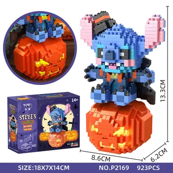 Stitch Anime Obrázok Stavebné Bloky Halloween Hračka Roztomilý Lingna Bell Tehly, Dekorácie