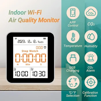 WiFi 15 v 1 Kvalita Ovzdušia Detektor CO2 PM2.5 PM10 HCHO TVOC Monitor Teplota Vlhkosť Meter Multifunkčné Air Gas Analyzer